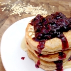 Cinnamon Oatmeal Pancakes with Mixed Berry Compote